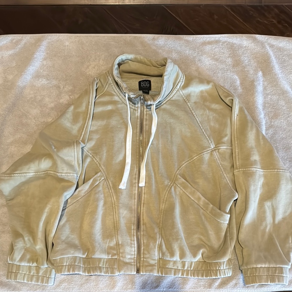 BDG Light Green Casual Zip-Up Jacket